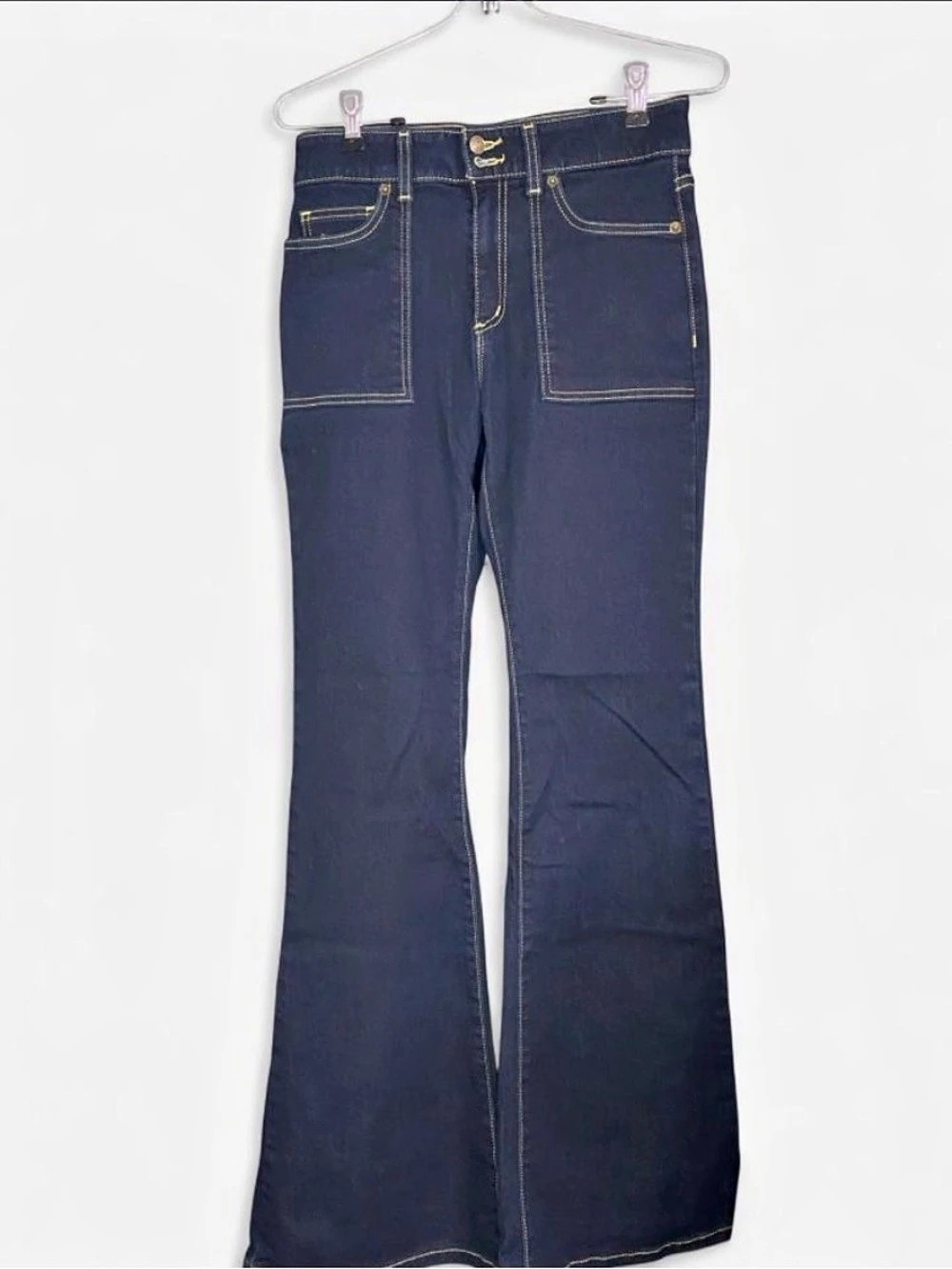 Michael Kors Selma Flare Patch Pocket Jeans Blue Size 4